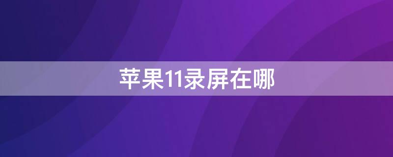 iPhone11录屏在哪 iphone12录屏在哪里