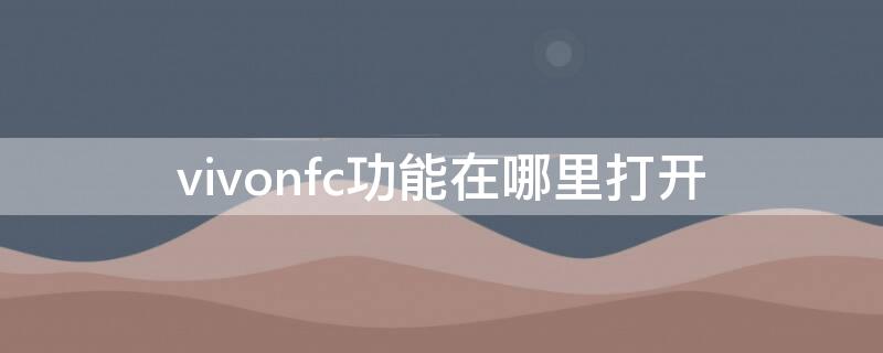 vivonfc功能在哪里打开（vivonfc功能怎么打开）