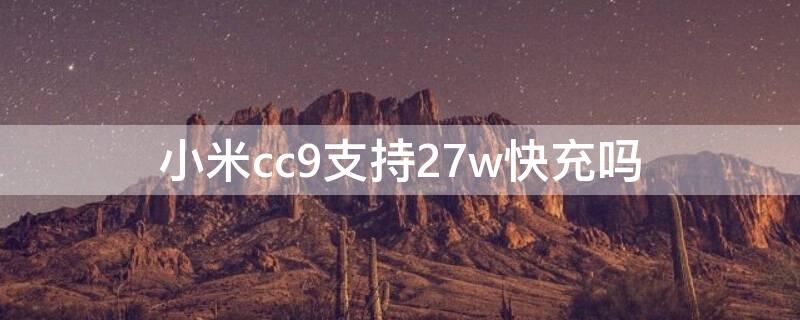 小米cc9支持27w快充吗（小米cc9pro支持27w快充吗）