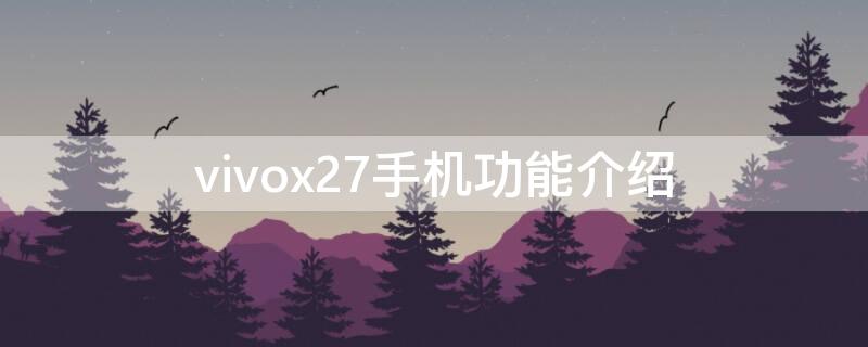 vivox27手机功能介绍 vivoX27功能