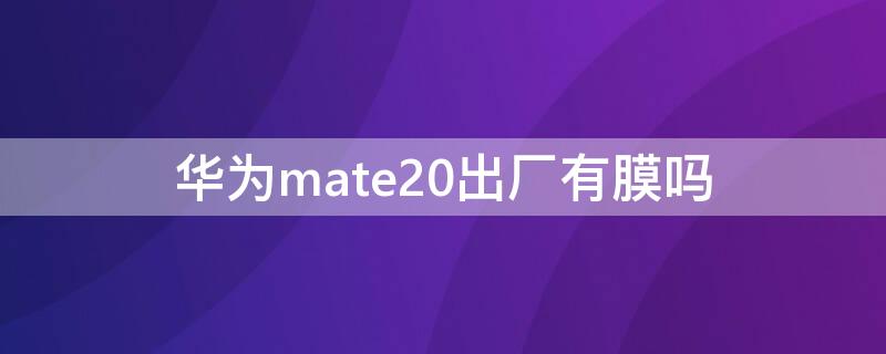 华为mate20出厂有膜吗（华为mate20出厂自带膜吗）