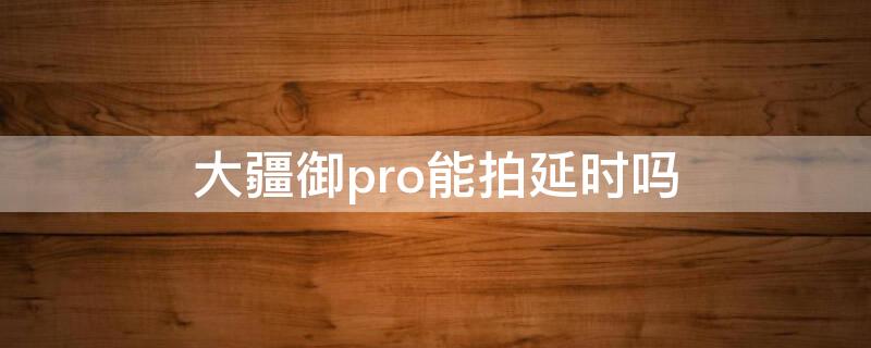 大疆御pro能拍延时吗（大疆御pro间隔拍摄）