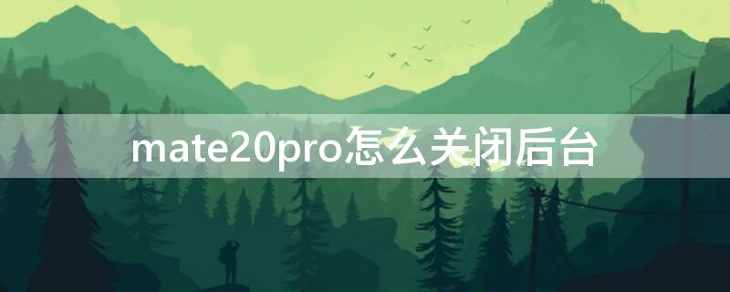 mate20pro怎么关闭后台（华为mate20pro怎么退出）