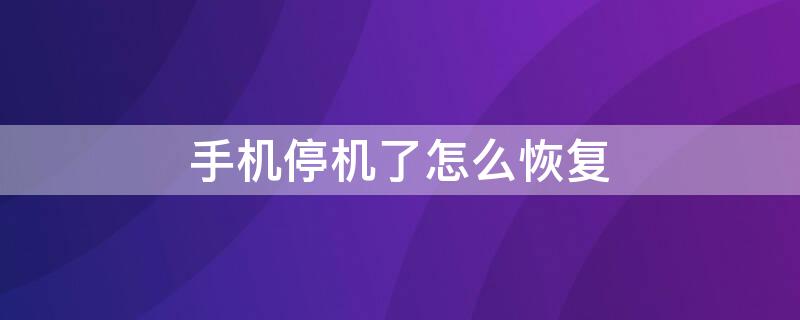 手机停机了怎么恢复（手机停机了怎么查欠了多少话费）