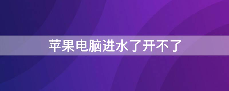 iPhone电脑进水了开不了 苹果手提电脑进水开不了机怎么办