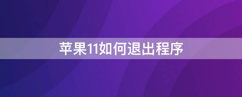 iPhone11如何退出程序 iphone11怎样退出程序