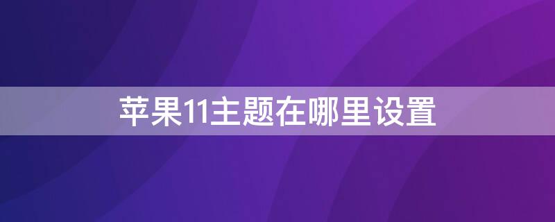 iPhone11主题在哪里设置 苹果11手机主题在哪里设置