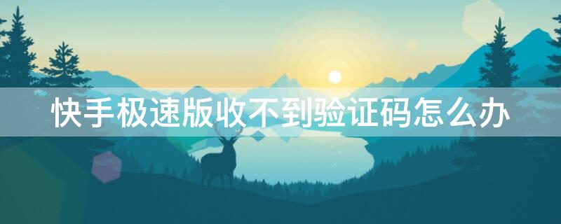 快手极速版收不到验证码怎么办 快手极速版收不到验证码怎么回事