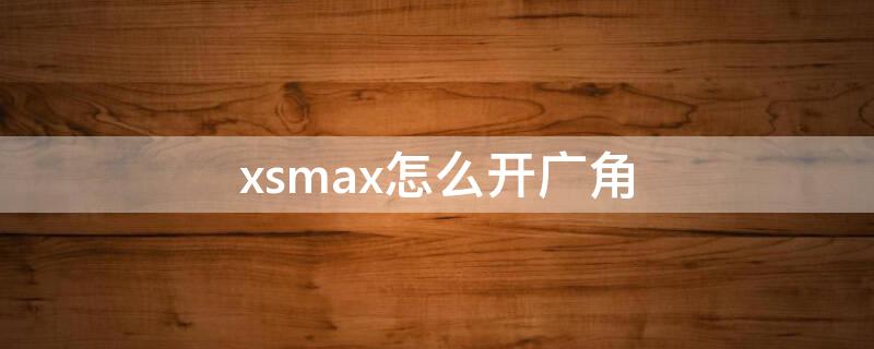 xsmax怎么开广角（苹果xsmax怎么开广角）