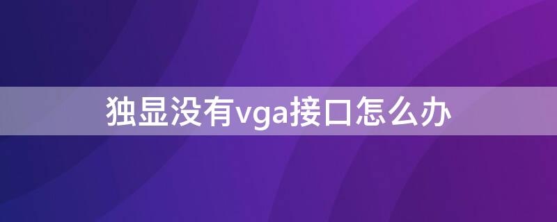 独显没有vga接口怎么办（独显没有vga可以插主板的吗）