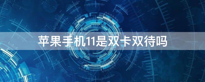 iPhone手机11是双卡双待吗 iphone11是双卡双待吗