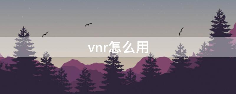 vnr怎么用 vnr怎么用百度翻译