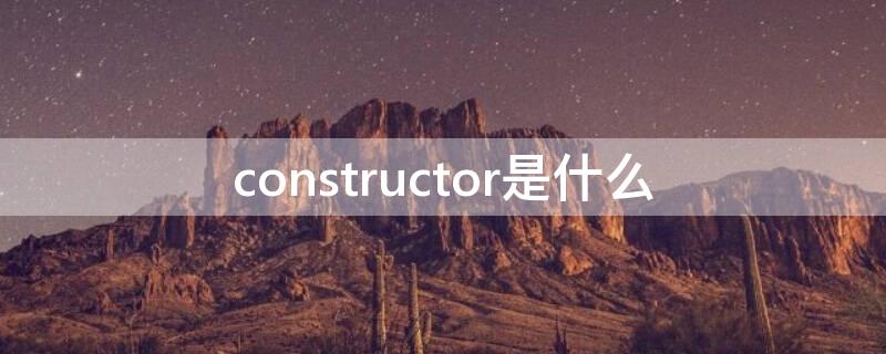 constructor是什么（constructorargs）