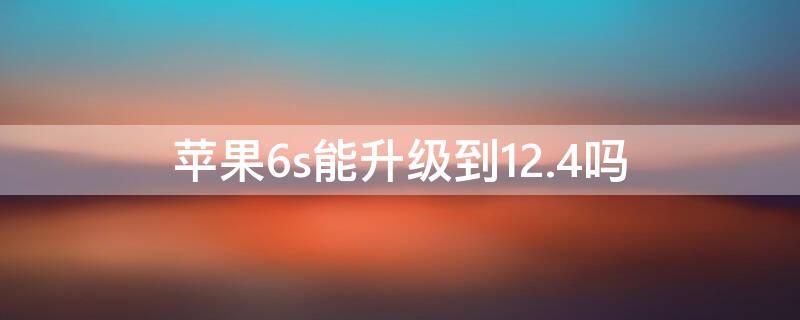 iPhone6s能升级到12.4吗 iphone6s可以升级ios12