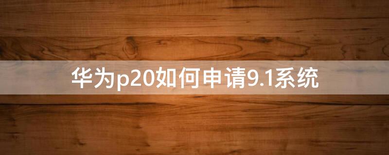 华为p20如何申请9.1系统