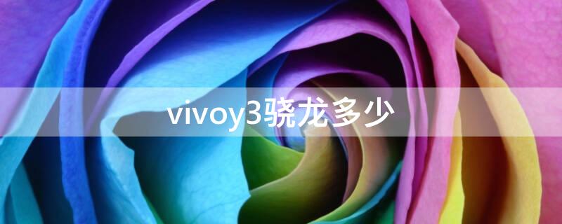 vivoy3骁龙多少（vivoy3处理器等于骁龙多少）