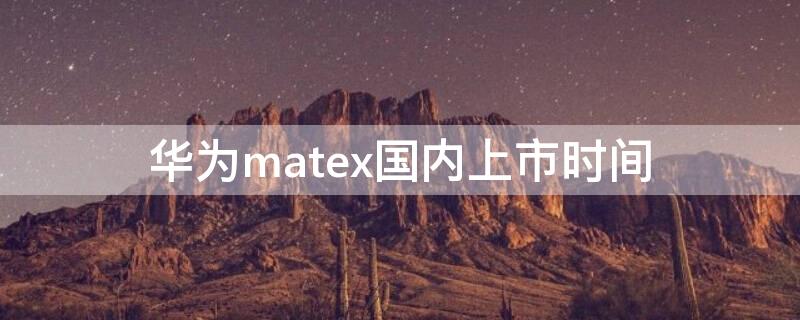 华为matex国内上市时间（华为matex国内售价多少）