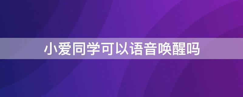 小爱同学可以语音唤醒吗 小爱同学可以语音唤醒吗 小米12x