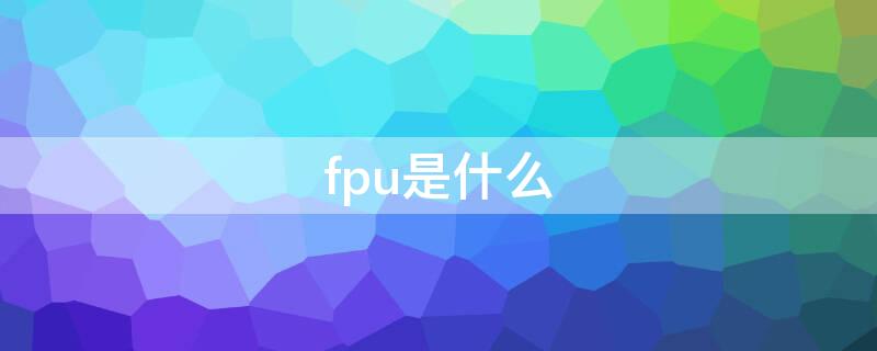 fpu是什么 cpufpu是什么