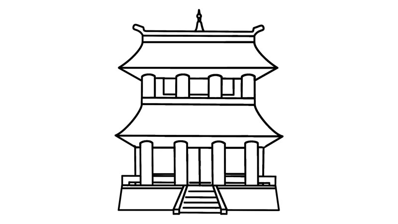 古代建筑简笔画画法