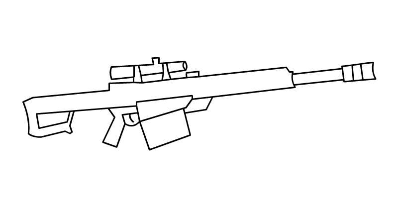 巴雷特狙击枪简笔画