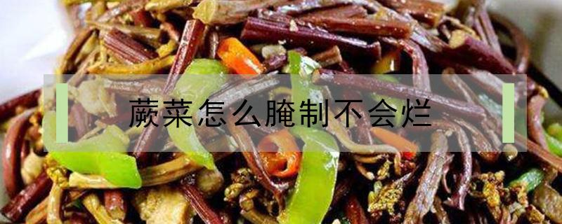 蕨菜怎么腌制不会烂 蕨菜怎么腌制不会烂不会酸