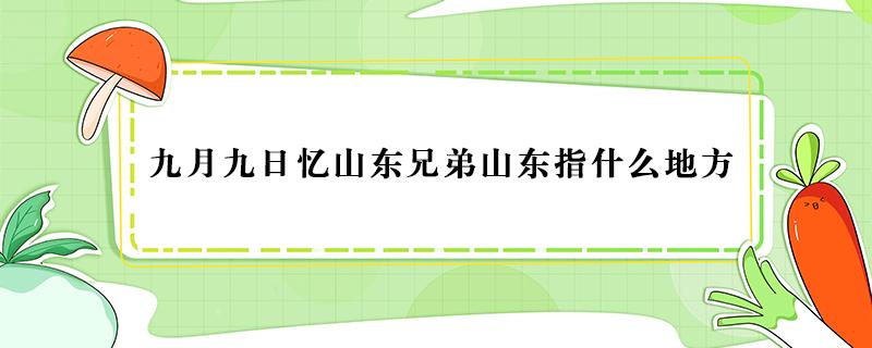 九月九日忆山东兄弟山东指什么地方 九月九日忆山东兄弟的山东指的是哪个地方