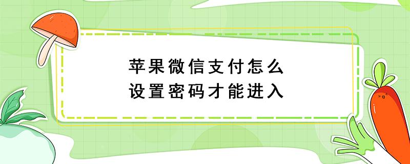 苹果微信支付怎么设置密码才能进入