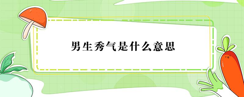 男生秀气是什么意思（一个男生秀气是什么意思）