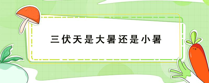 三伏天是大暑还是小暑 小暑是不是三伏天