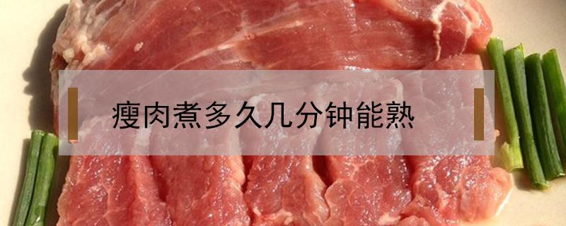 瘦肉煮多久几分钟能熟 瘦肉煮多久才熟