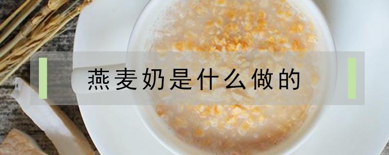 燕麦奶是什么做的 燕麦奶的制作方法