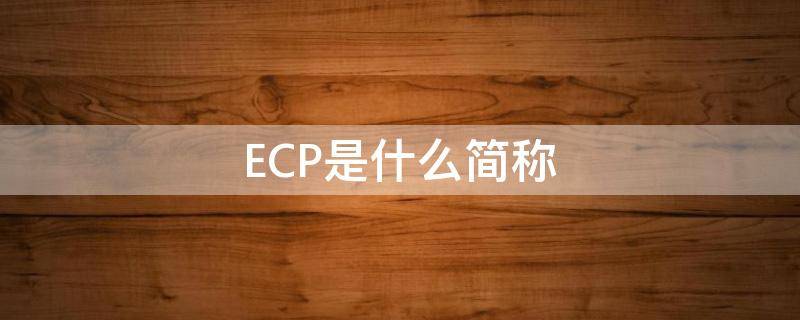 ECP是什么简称（ECP的缩写什么意思）