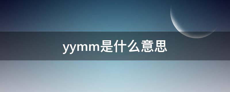 yymm是什么意思 时间yyyymm是什么意思