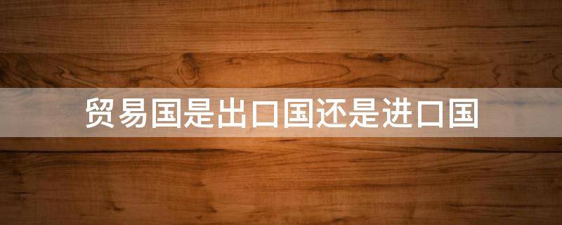 贸易国是出口国还是进口国 中国属于出口国还是进口国