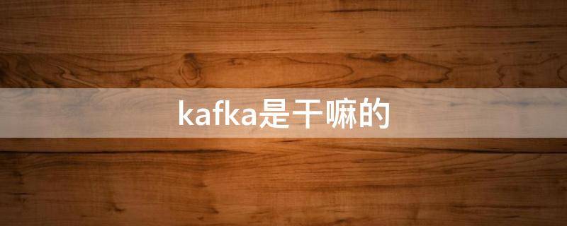 kafka是干嘛的 kafka 是什么