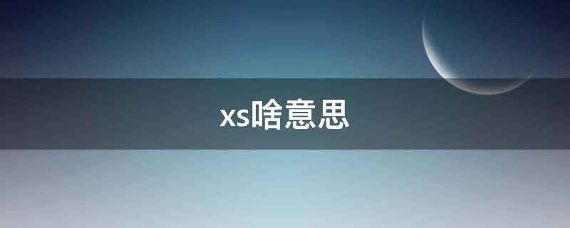xs啥意思 xs啥意思啊