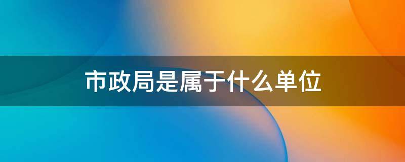 市政局是属于什么单位（市政局是属于什么单位和教育局有关系吗）