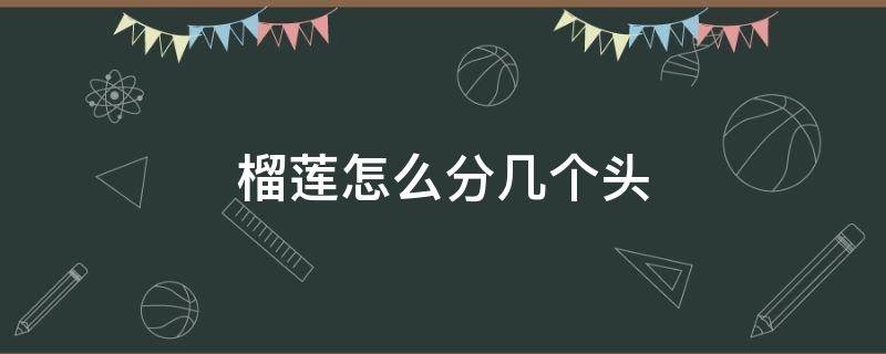 榴莲怎么分几个头 榴莲几头到几头是什么意思