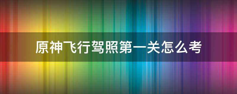 原神飞行驾照第一关怎么考（原神飞行驾照第一关怎么考视频）