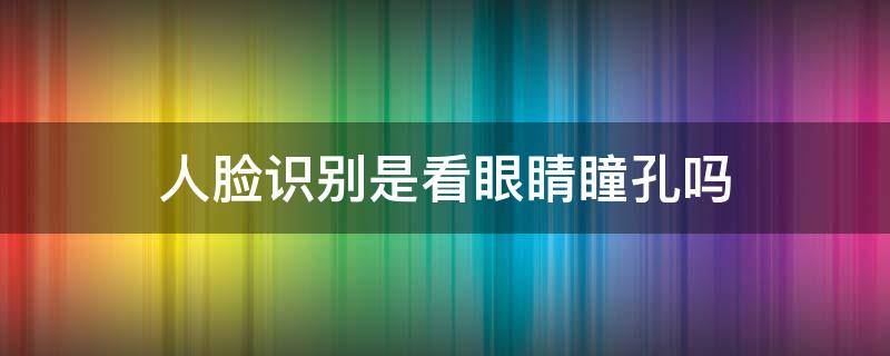 人脸识别是看眼睛瞳孔吗（人脸识别是识别脸还是眼睛）