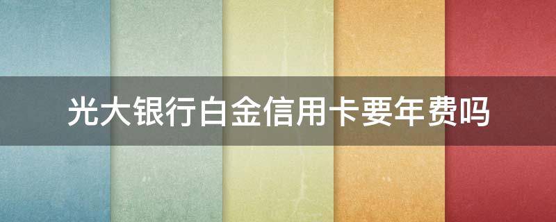 光大银行白金信用卡要年费吗 光大白金卡信用卡年费是多少钱