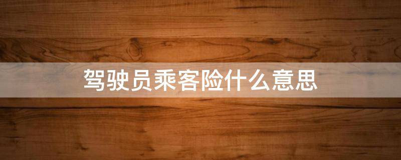 驾驶员乘客险什么意思 车辆乘客险是什么意思