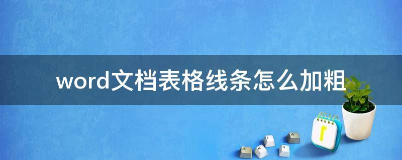 word文档表格线条怎么加粗 word文档表格线如何加粗