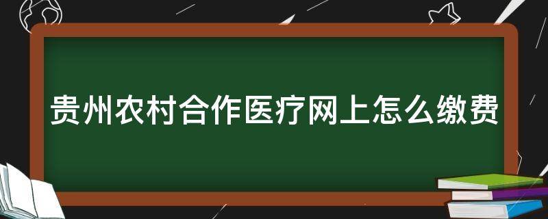 贵州农村合作医疗网上怎么缴费（贵州农村合作医疗网上缴费怎么交2021）