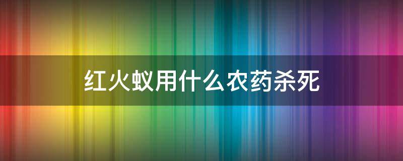 红火蚁用什么农药杀死（什么农药可以杀死红火蚁）