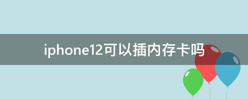 iphone12可以插内存卡吗（iPhone12可以放内存卡吗）