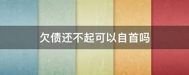 欠债还不起可以自首吗 欠债还不起可以去自首吗