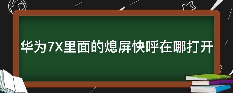 华为7X里面的熄屏快呼在哪打开 华为荣耀7x灭屏设置