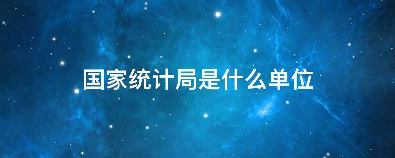 国家统计局是什么单位（国家统计局是个什么样的单位）